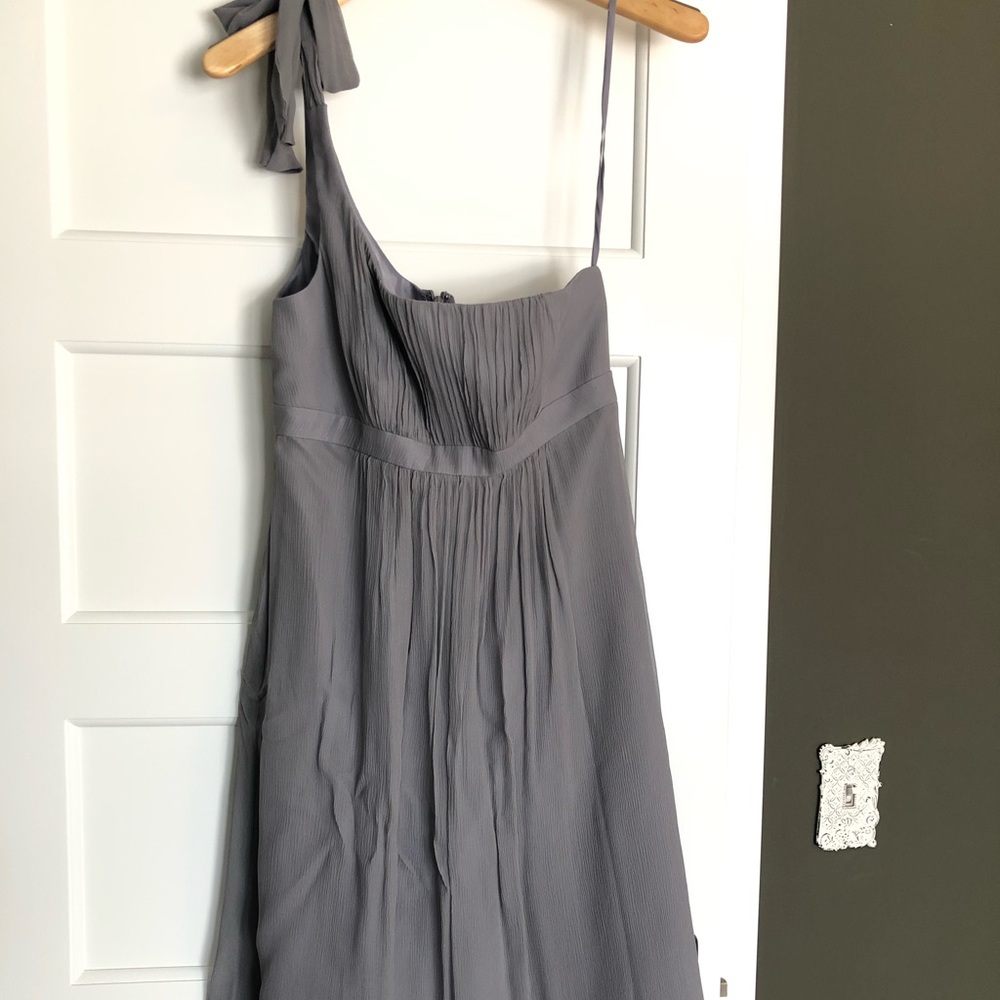 Melissa Sweet one shoulder Bridesmaid dress, Grey